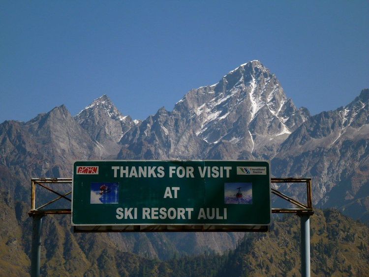 Exit Sign to Ski Resort in Auli by Rick McCharles