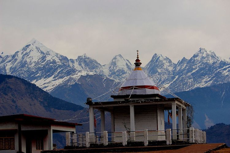 Nanda Devi Temple, Panchachuli in background by Jaiambey