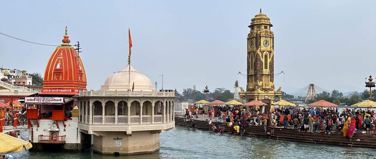 Har Ki Pauri and Clock Tower of Haridwar by Whispyhistory